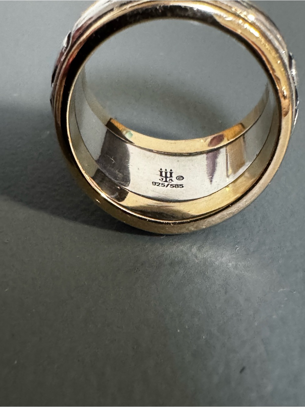 James Avery retired Fleur De Lis 925 Silver and 14 K Gold - Picture 2 of 6